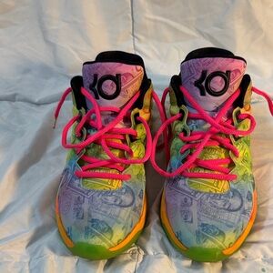 Nike KD Mens Multicolor Basketball Shoes with Pink Laces